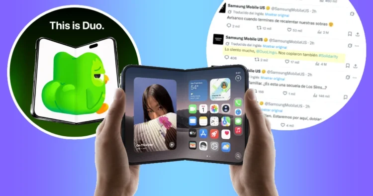 "Ellos también nos copiaron": Samsung y Duolingo reaccionan al lanzamiento del iPhone Duo 1 Ellos tambien nos copiaron Samsung y Duolingo reaccionan al lanzamiento del iPhone Duo