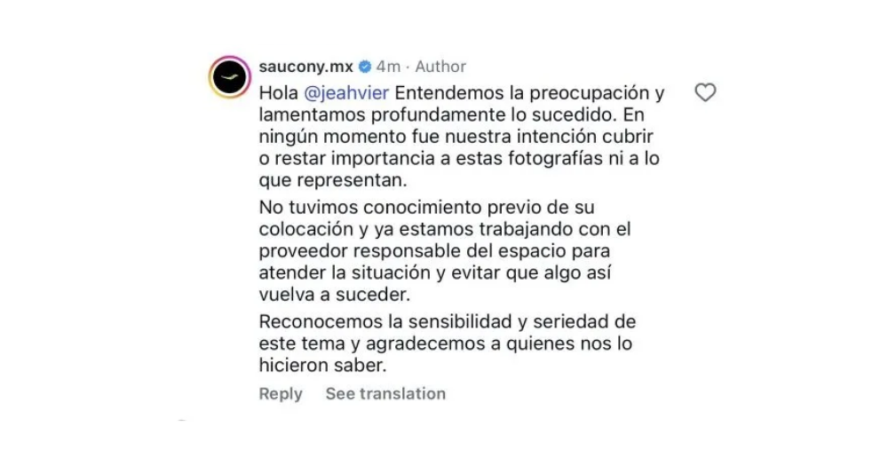 Saucony enfrenta críticas tras colocar publicidad sobre memorial de desaparecidos en México 2 Saucony responde ante las críticas tras colocar publicidad sobre memorial de desaparecidos en México