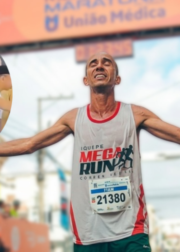 Corredor brasileño sube al podio con 11 camisetas puestas a la vez para agradecer a sus patrocinadores