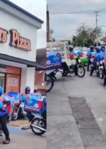 MercadoNegro 22 Caravana de Domino’s rodea un local de Little Caesars y desata una “guerra de pizzas”