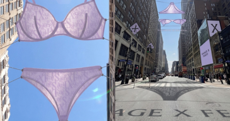 Savage X Fenty proyecta sombras de lencería gigante sobre las calles de Nueva York