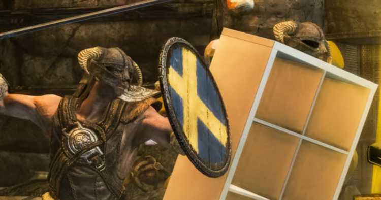 IKEA entra a Skyrim con una estantería Kallax que se convierte en compañera de aventuras