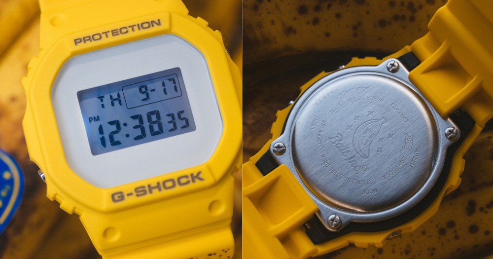 BAIT y G-Shock lanzan un reloj inspirado en una plátano 2 BAIT transforma el diseño del DW5600 en una referencia al plátano maduro