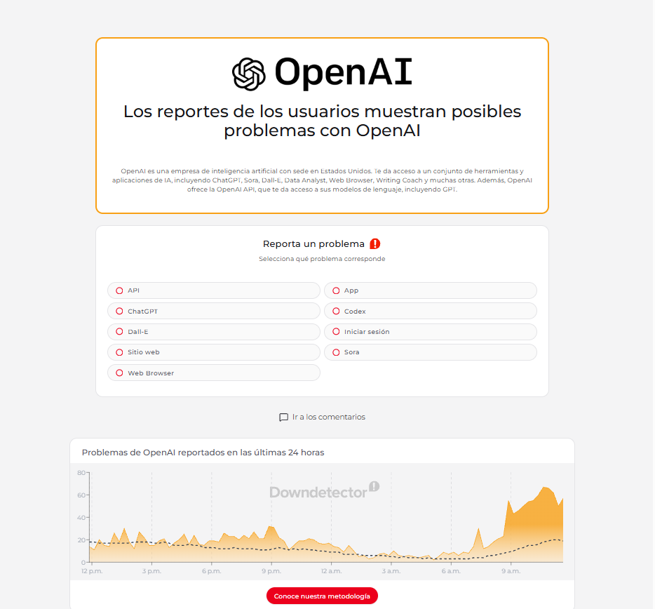 Caída de ChatGPT: usuarios reportan fallas en el chatbot de OpenAI 2 image 297