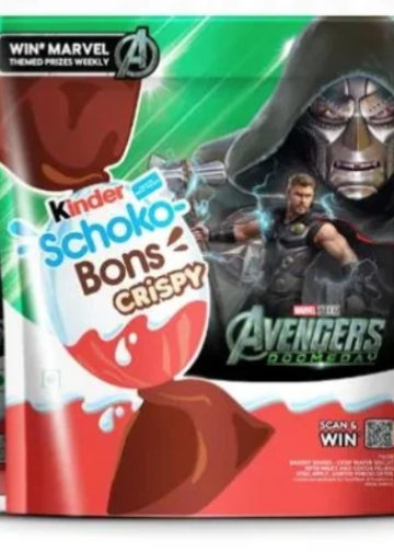 MercadoNegro 33 Kinder x "Avengers: Doomsday": así luce la edición especial de Schoko-Bons Crispy