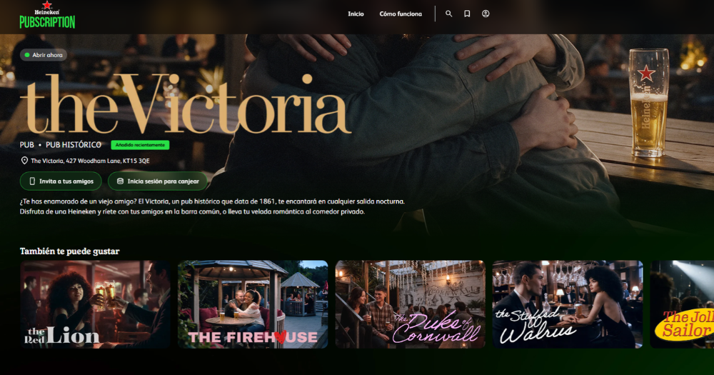 “Pubscription”, la plataforma de Heineken inspirada en el streaming para descubrir bares 3 Nota 75