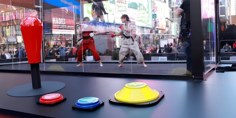 Street Fighter convierte Times Square en un videojuego gigante con peleas en vivo