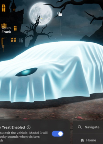 MercadoNegro 24 Tesla celebra Halloween con autos que emiten sonidos de terror y luces intermitentes