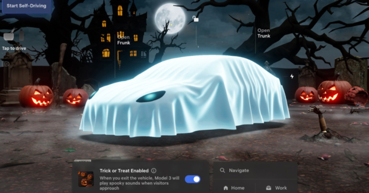 Tesla celebra Halloween con autos que emiten sonidos de terror y luces intermitentes 1 Tesla celebra Halloween con autos que emiten sonidos de terror y luces intermitentes