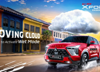 Mitsubishi coloca una nube artificial sobre su SUV para demostrar su conducción bajo la lluvia
