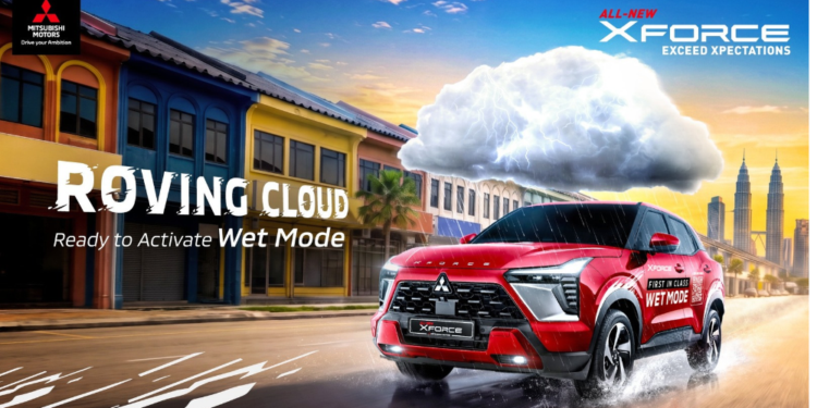 Mitsubishi coloca una nube artificial sobre su SUV para demostrar su conducción bajo la lluvia