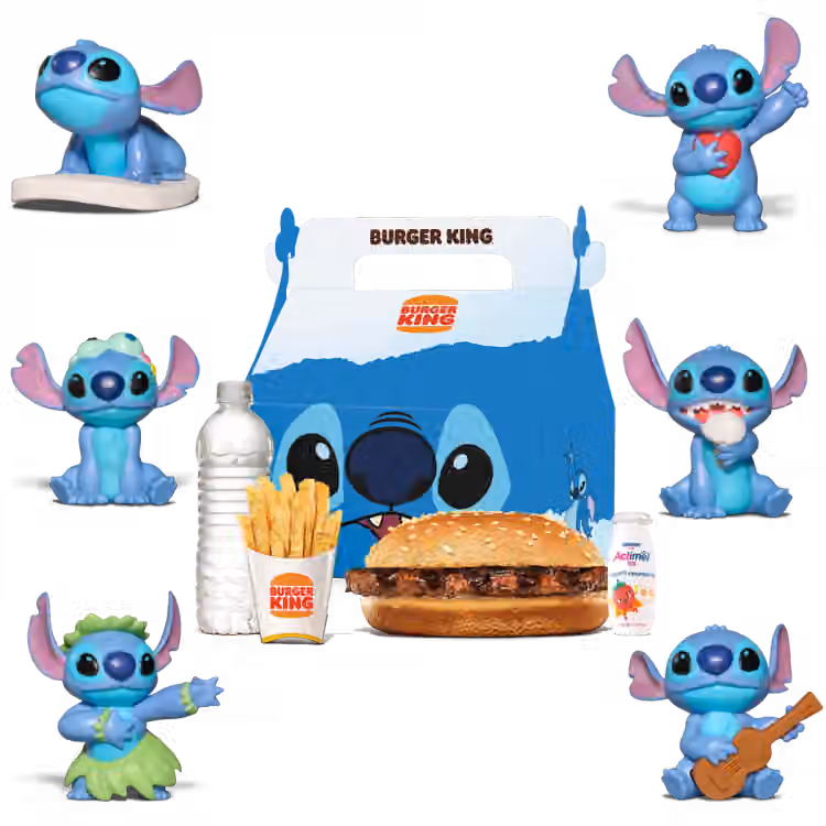 Stitch llega a Burger King con seis juguetes coleccionables desde 4,95 euros 2 ¿Cómo son los seis juguetes de Stitch que ofrece Burger King?