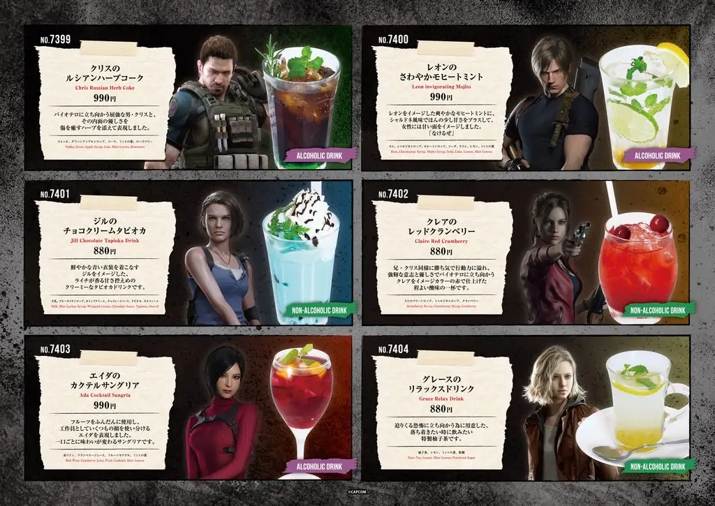 Resident Evil celebra sus 30 años con cócteles, comida temática y cartas coleccionables en Japón 2 image 61